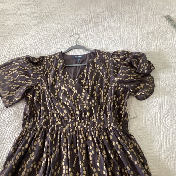 NWT ModCloth Golden Dot Bubbly Feelings Midi Dress Women’s Size 1X - Picture 3 of 14